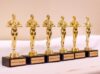 The MARGA Awards are lined up on a table